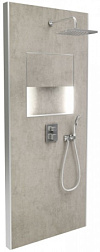 Душевой сет со стеновой панелью Ecrin 100х233,5 см, облачно-серый, квадратная лейка, подсветка, термостат, верхний душ, с лейкой E803021-D35 Jacob Delafon
