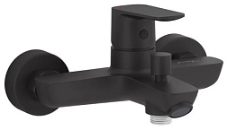 Настенный смеситель July+ матовый, неповоротный излив, с выходом на душ (без лейки), чёрный цвет E35671-4-BL Jacob Delafon