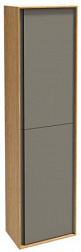 Шкаф-колонна Rythmik pure 40х25х150 см, матовый серо-коричневый, 3 стеклянные полочки и 1 из цельного дерева, правый, подвесной монтаж EB1774D-M65 Jacob Delafon