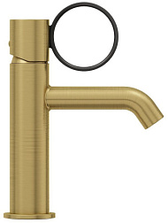 Смеситель для умывальника Vivienne Signature матовый, ручка черная, неповоротный излив, латунь, без донного клапана E38682-LB2-2MB Jacob Delafon