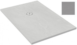 Поддон Singulier 140х80х3 см, серый шелк, матовый, антискользящее покрытие, прямоугольный, Neoroc E67015-MGZ Jacob Delafon