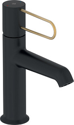 Смеситель для умывальника Odeon Rive Gauche ручка золото, неповоротный излив, чёрный цвет, с донным клапаном E21028-GLD-BL Jacob Delafon