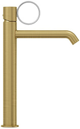 Высокий смеситель на столешницу Vivienne Signature 23,4 см, матовый, ручка хром, неповоротный излив, латунь, без донного клапана E38683-LB1-2MB Jacob Delafon