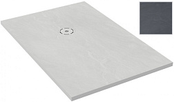 Поддон Singulier 90х90х3 см, серый сланец, антискользящее покрытие, квадратный, Neoroc E67033-NAD Jacob Delafon