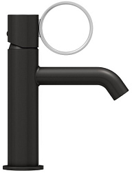 Смеситель для умывальника Vivienne Signature матовый, ручка хром, неповоротный излив, чёрный цвет, без донного клапана E38682-LB1-BL Jacob Delafon