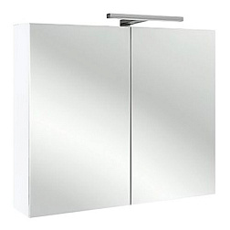 Зеркало 100х65 см, зеркальный шкаф, 2 дверцы, светодиодная подсветка, белый блестящий лак, с подсветкой EB1365-G1C Jacob Delafon