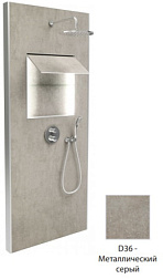 Душевой сет со стеновой панелью Ecrin 100х233,5 см, металлический серый, круглая лейка, подсветка, термостат, верхний душ, с лейкой E803031-D36 Jacob Delafon