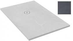 Поддон Singulier 120х90х3 см, серый сланец, матовый, антискользящее покрытие, прямоугольный, Neoroc E67023-NAD Jacob Delafon