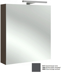 Зеркало Odeon Up 60х65 см, шарниры справа, серый антрацит глянцевый, с подсветкой EB795DRU-442 Jacob Delafon