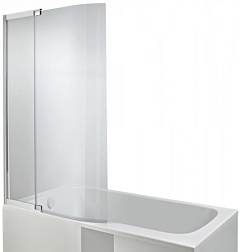 Фронтальная панель для ванны Bain-Douche Malice 95 см, с двойной панелью, 1 фиксированная, 2-ая изогнутая поворотная, серый блестящий E6D069-GA Jacob Delafon