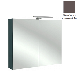 Зеркало Rythmik 80х65 см, шкаф, светло-коричневый блестящий, с подсветкой EB796RU-G80 Jacob Delafon