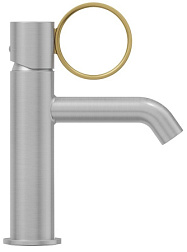 Смеситель для умывальника Vivienne Signature матовый, ручка латунь, неповоротный излив, без донного клапана E38682-LB3-G Jacob Delafon