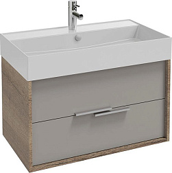 Модуль под раковину Vivienne 79,9х45,2х45,2 см, корпус дуб давос натуральный, фасад серый матовый EB1667-E75-J54 Jacob Delafon