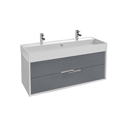 Модуль под раковину Vivienne 119,9х45,2х45,2 см, корпус белый блестящий, фасад серый матовый, ручки хром EB1669-J5-J54 Jacob Delafon