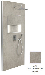 Душевой сет со стеновой панелью Ecrin 100х233,5 см, металлический серый, квадратная лейка, подсветка, термостат, верхний душ, с лейкой E803021-D36 Jacob Delafon