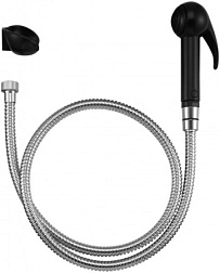 Лейка для гигиенического душа с регулируемым держателем и шлангом 1,25 м, металл, чёрный цвет E75089-CP Jacob Delafon