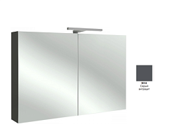 Зеркало 100х65 см, шкаф, серый антрацит, 2 стеклянные полки на отделение, с подсветкой EB797RU-N14 Jacob Delafon