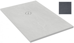 Поддон Singulier 140х80х3 см, серый сланец, матовый, антискользящее покрытие, прямоугольный, Neoroc E67015-NAD Jacob Delafon