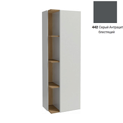 Шкаф-колонна Terrace 50х35х150 см, серый антрацит блестящий, 3 фиксированные полки, стеклянные разделители, правый, подвесной монтаж EB1179D-442 Jacob Delafon
