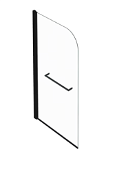 Шторка для ванны Odeon Up 80х145 см, с полотенцедержателем, прозрачная, поворотная, черный профиль E4932-BL Jacob Delafon
