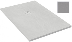 Поддон Singulier 120х80х3 см, серый шелк, матовый, антискользящее покрытие, прямоугольный, Neoroc E67013-MGZ Jacob Delafon