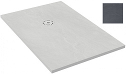 Поддон Singulier 120х80х3 см, серый сланец, матовый, антискользящее покрытие, прямоугольный, Neoroc E67013-NAD Jacob Delafon