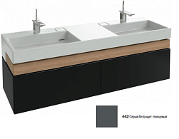 Модуль под раковину Terrace 150х48х38 см, серый антрацит глянцевый, верхний ящик из цельного дерева, система push-to-open EB1189-442 Jacob Delafon